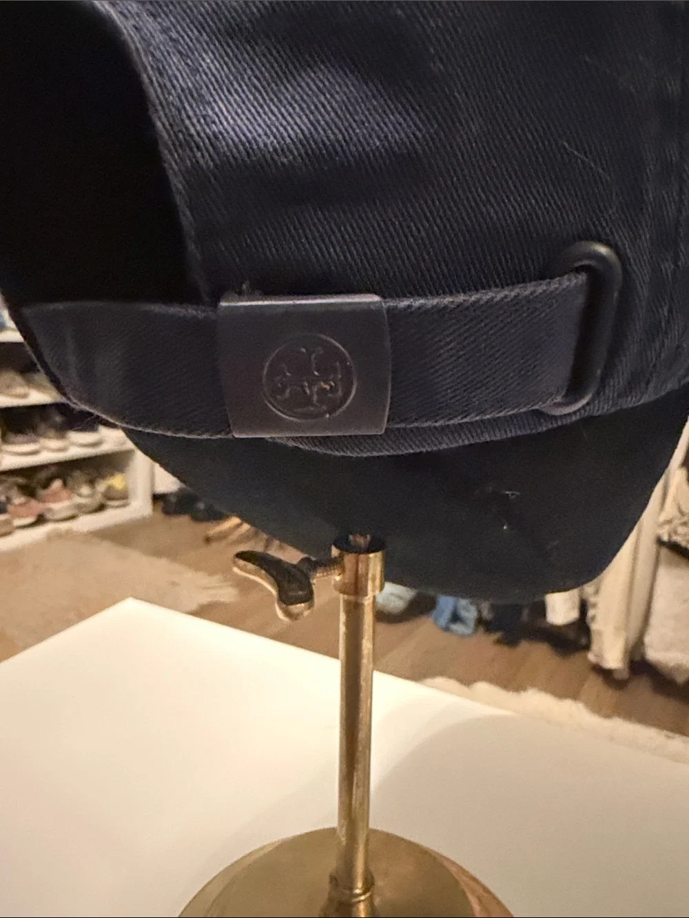 Tory Burch Navy Cotton Baseball Cap with Cream Logo